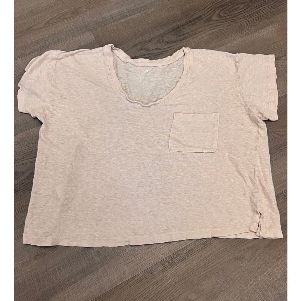 Lou & Grey Softserve 100% Linen Scoop Neck Pocket Tee